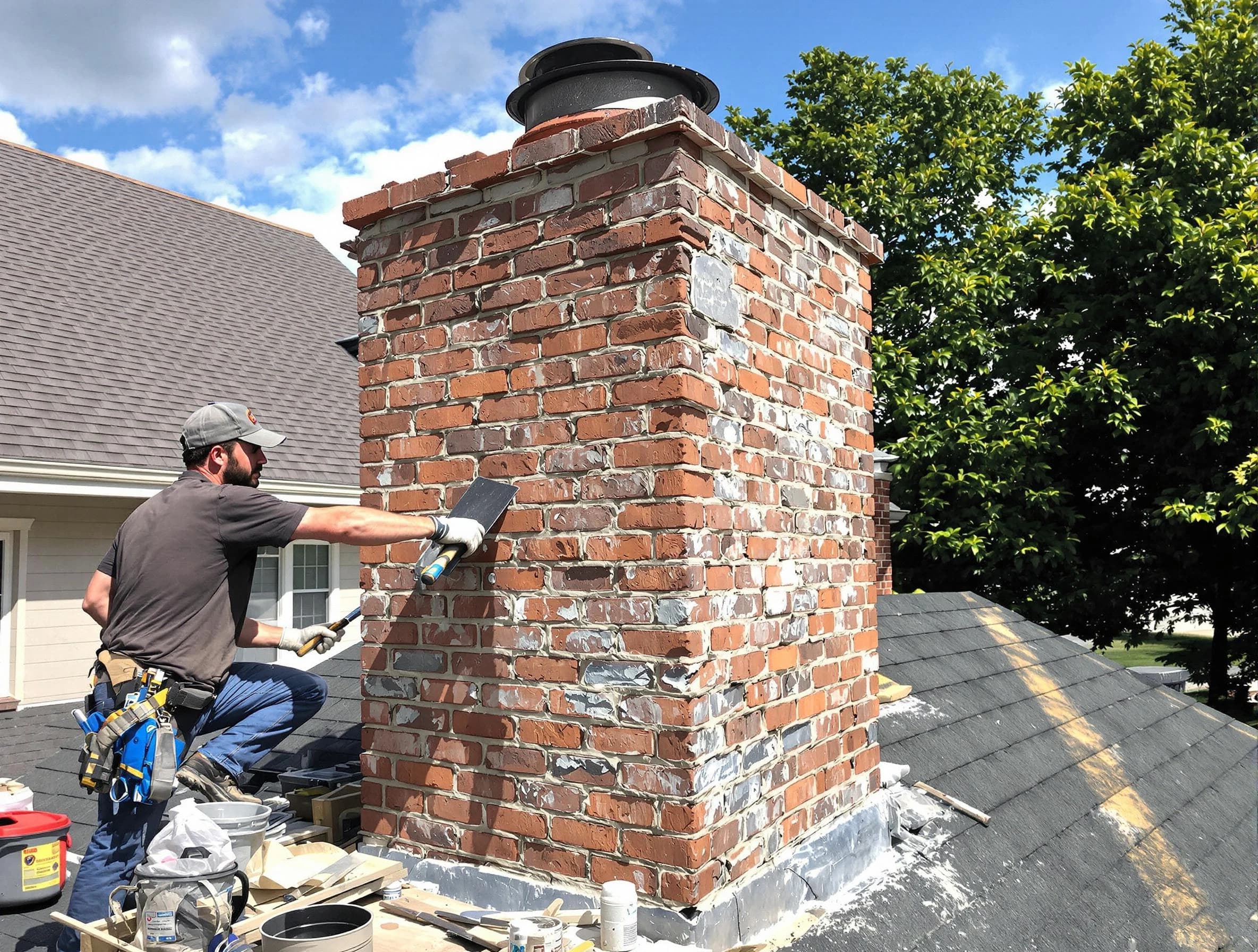 Completed chimney rebuild by Parsippany-Troy Hills Chimney Sweep in Parsippany-Troy Hills, NJ