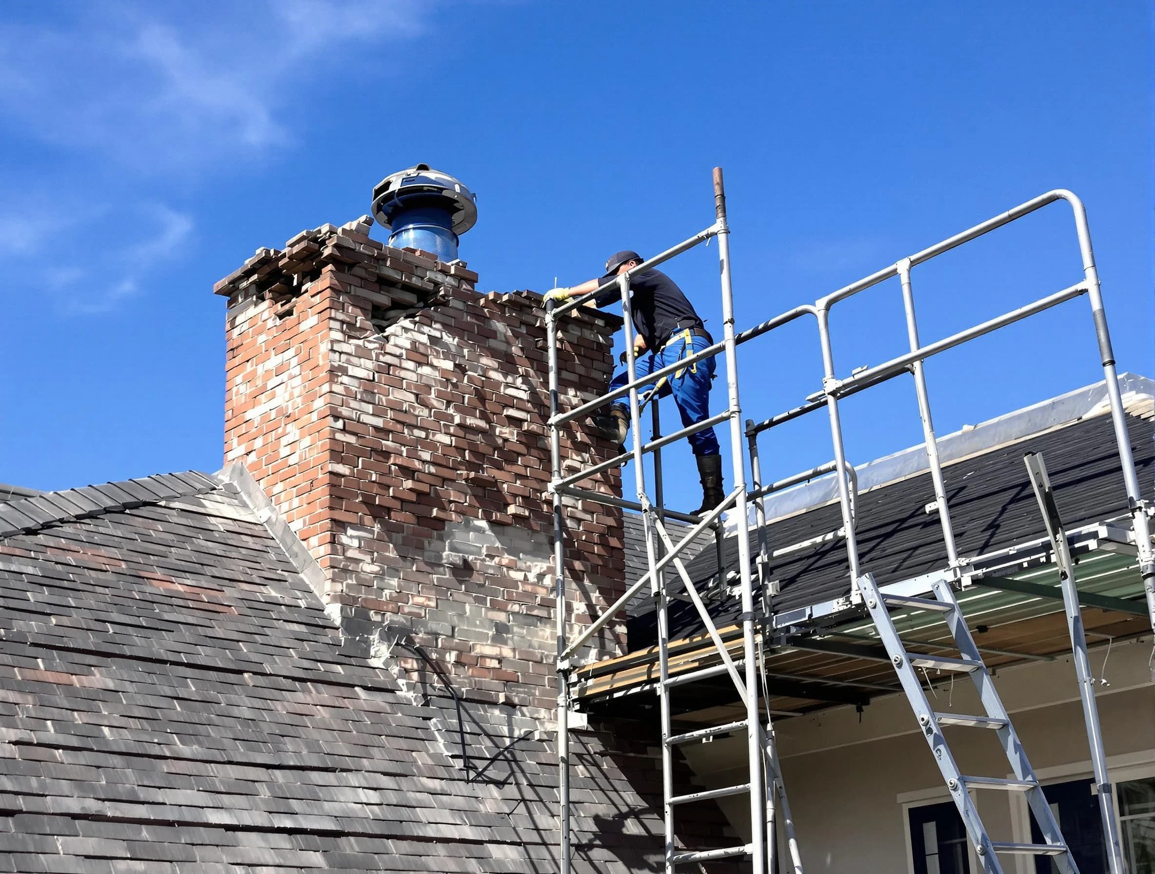 Rebuilding a chimney structure by Parsippany-Troy Hills Chimney Sweep in Parsippany-Troy Hills, NJ