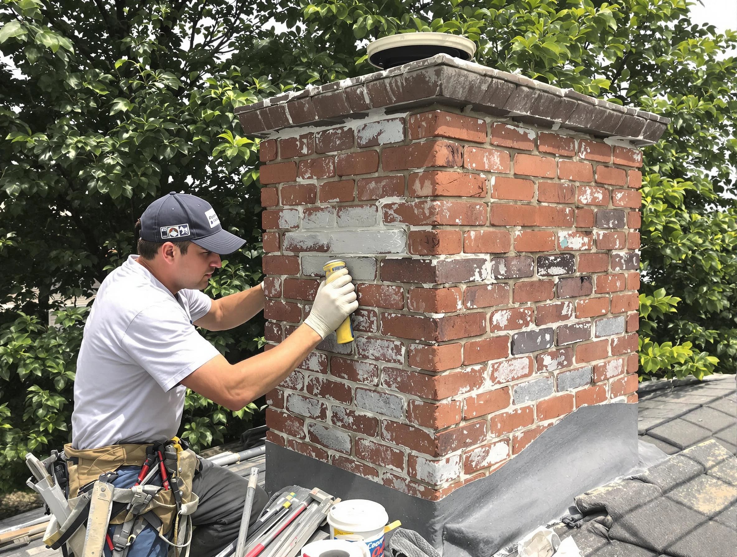 Parsippany-Troy Hills Chimney Sweep restoring an aging chimney in Parsippany-Troy Hills, NJ