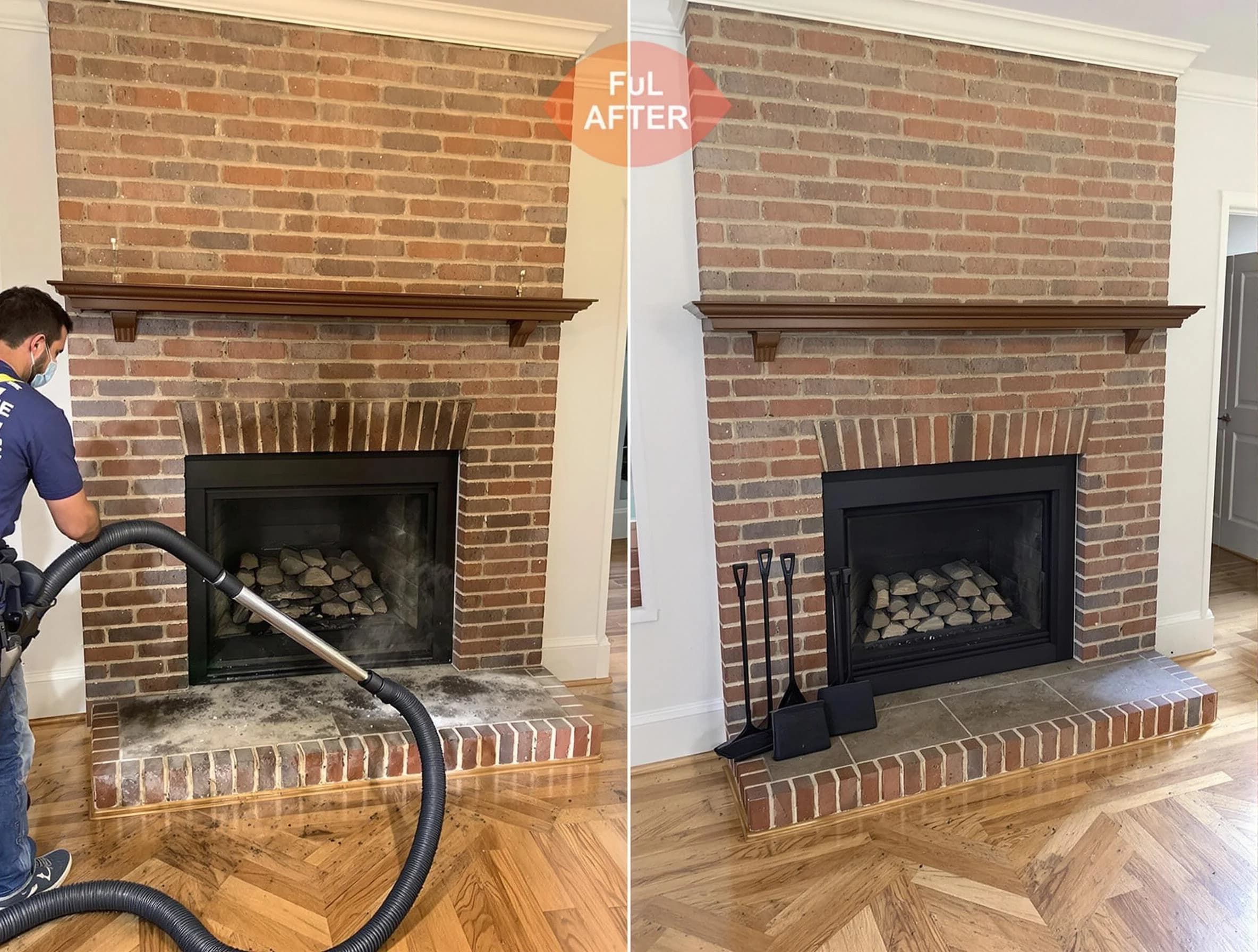 Parsippany-Troy Hills Chimney Sweep carefully sanitizing a fireplace in Parsippany-Troy Hills, NJ