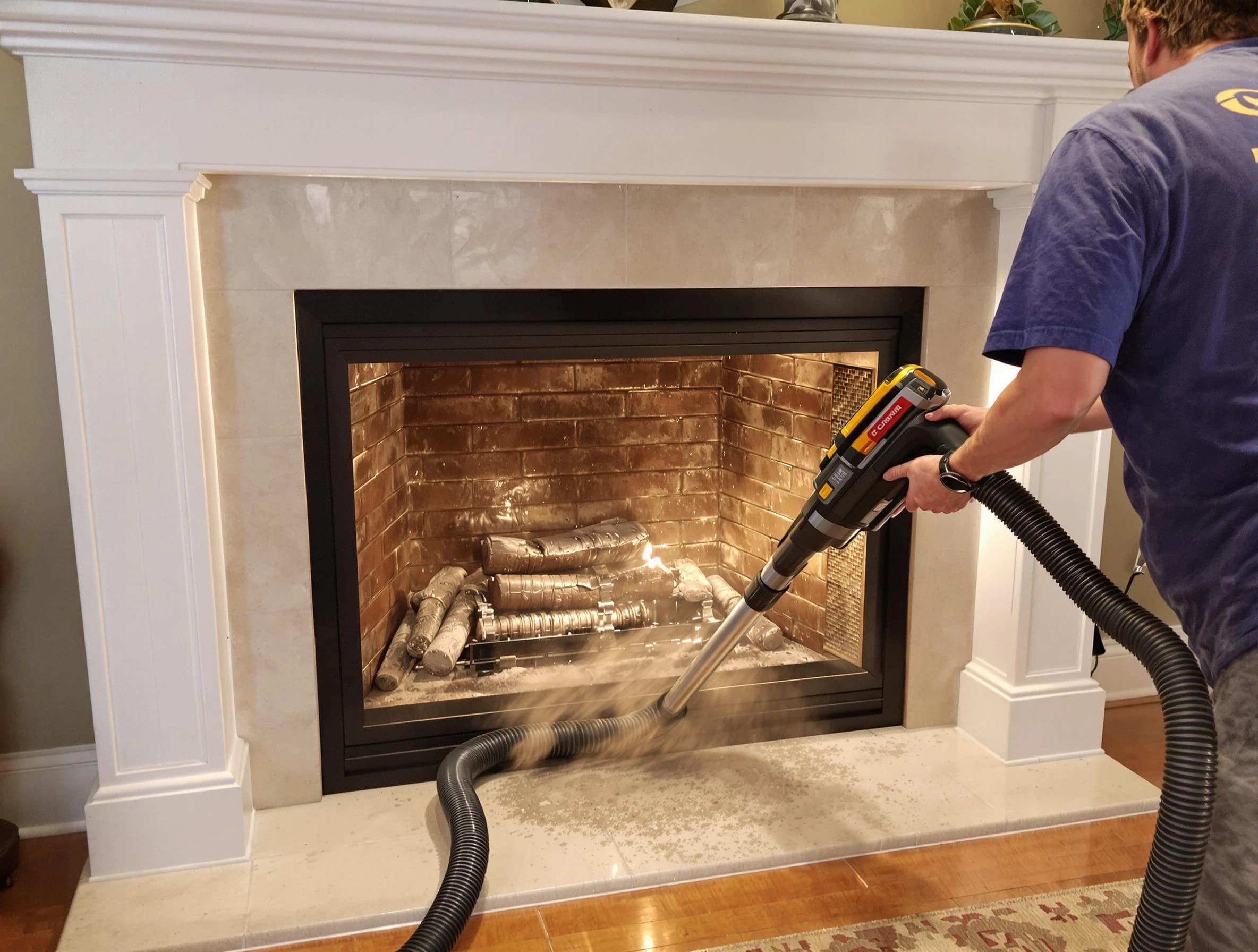 Fireplace cleaning performed by Parsippany-Troy Hills Chimney Sweep in Parsippany-Troy Hills, NJ