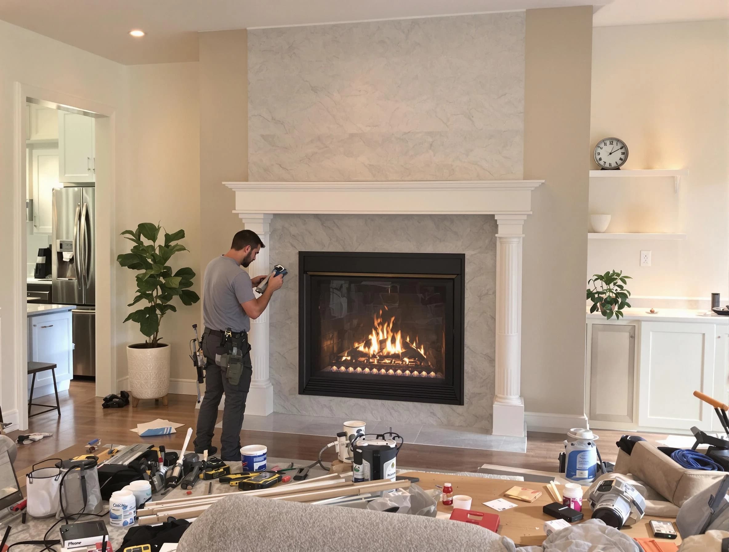 Newly installed fireplace by Parsippany-Troy Hills Chimney Sweep in Parsippany-Troy Hills, NJ
