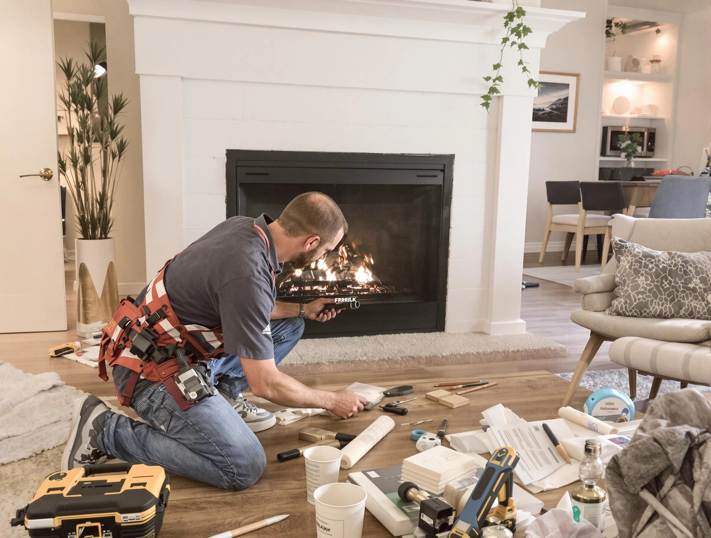 Parsippany-Troy Hills Chimney Sweep performing fireplace repair in Parsippany-Troy Hills, NJ