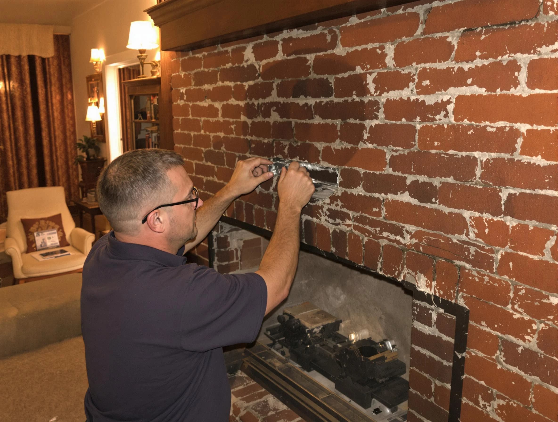 Parsippany-Troy Hills Chimney Sweep expert fixing a fireplace in Parsippany-Troy Hills, NJ