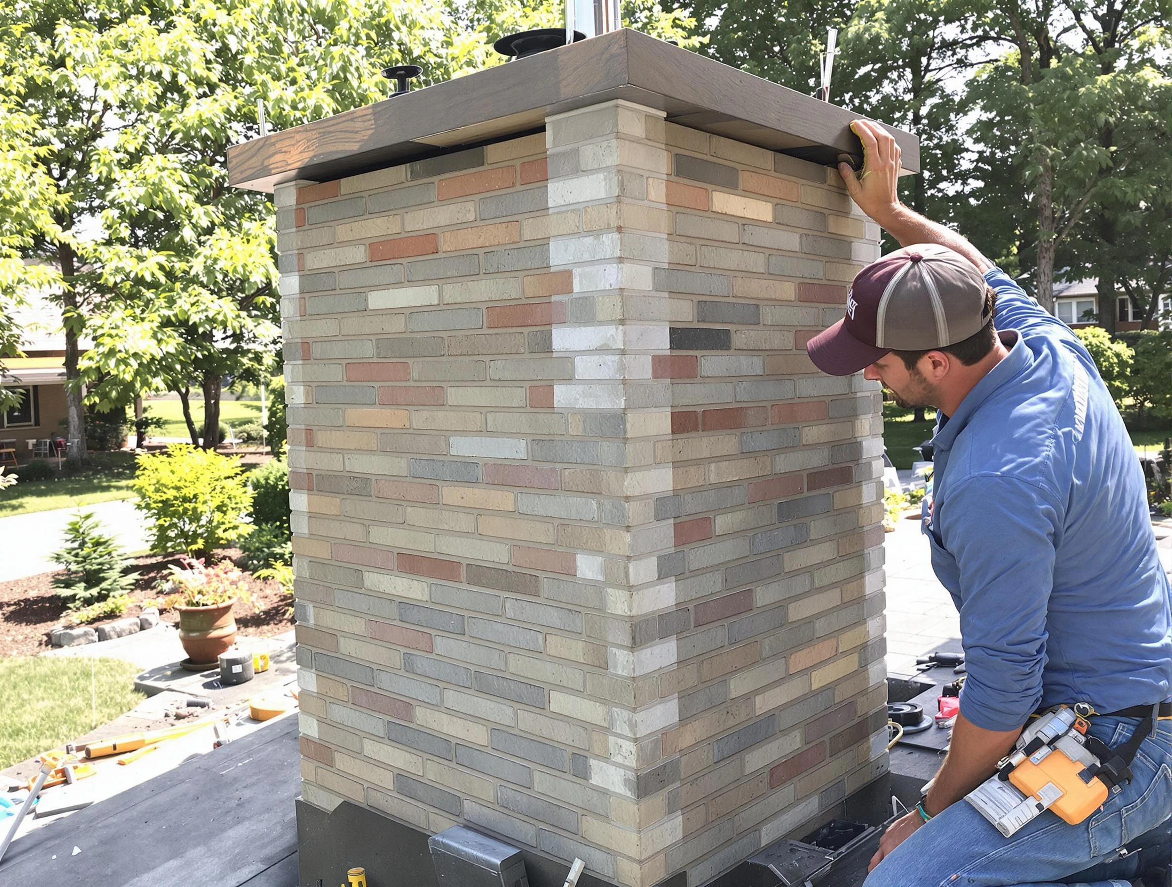 Parsippany-Troy Hills Chimney Sweep completing a modern chimney remodel in Parsippany-Troy Hills, NJ