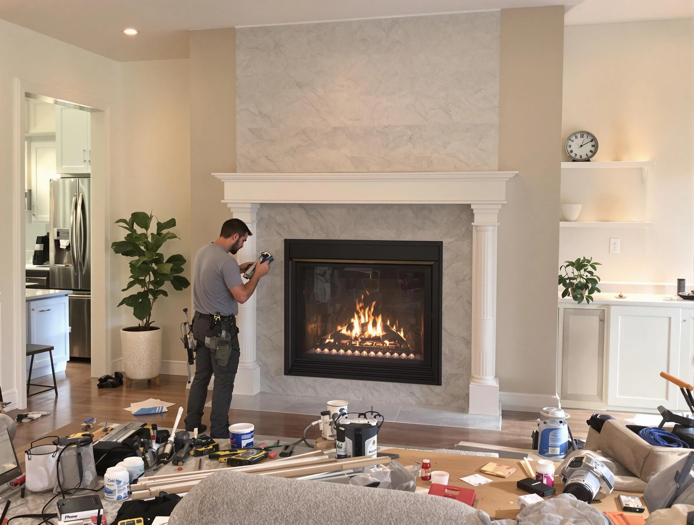 Newly installed fireplace by Parsippany-Troy Hills Chimney Sweep in Parsippany-Troy Hills, NJ