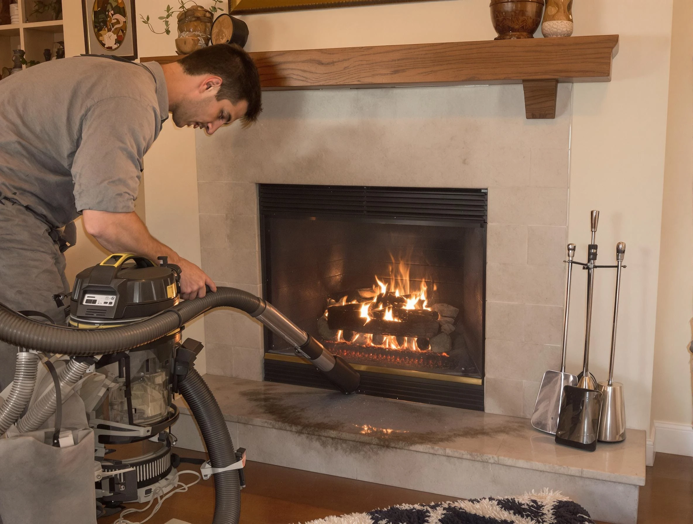 Routine fireplace upkeep by Parsippany-Troy Hills Chimney Sweep in Parsippany-Troy Hills, NJ